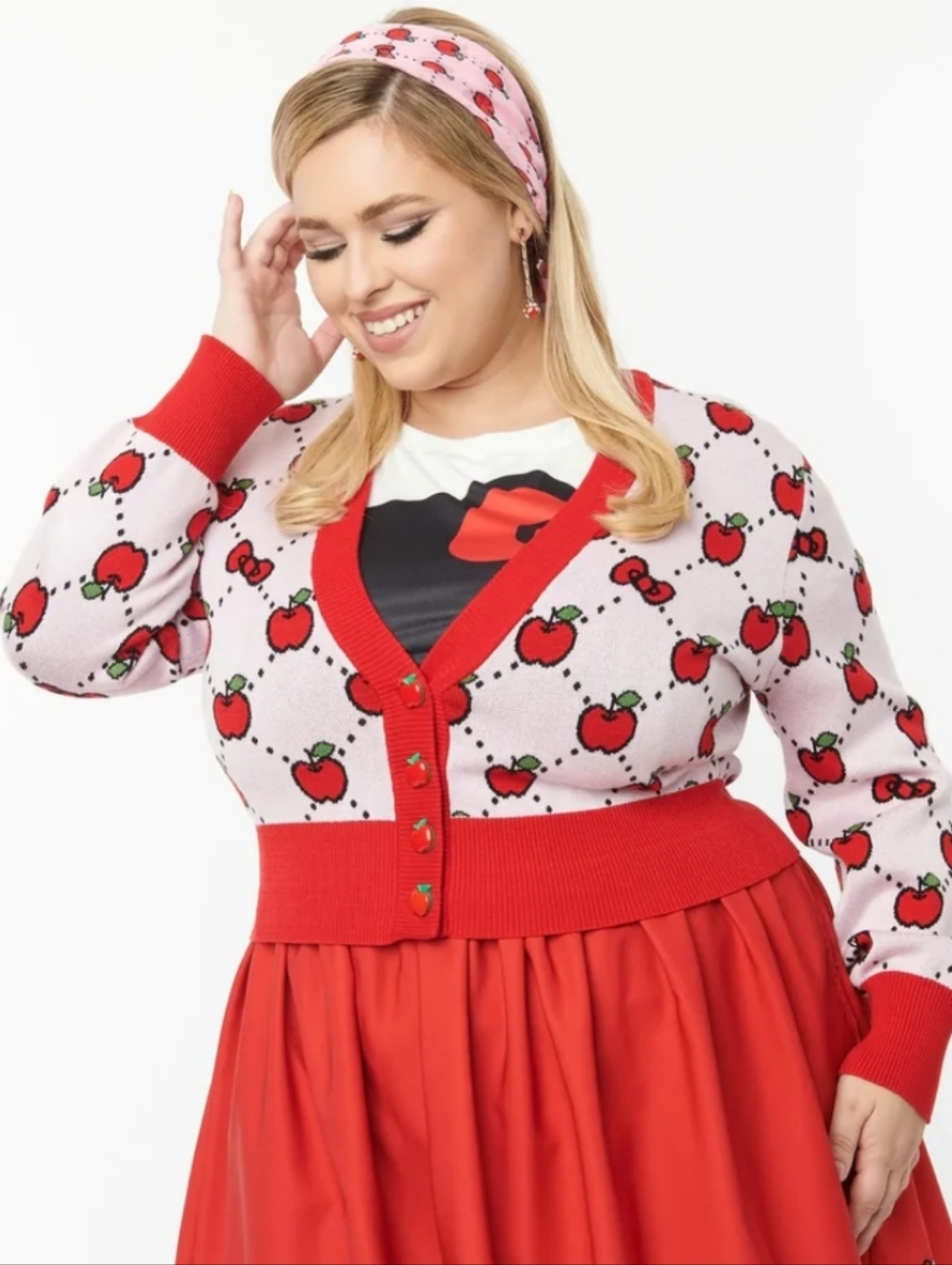 Hello Kitty x Smak Parlour | Pink & Red Apple Cardigan